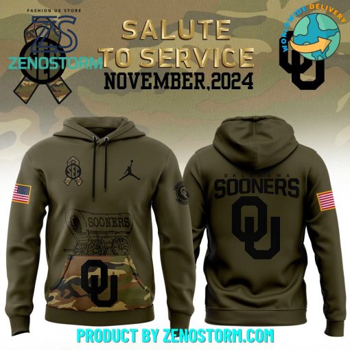 Oklahoma Sooners Football Nike Camo 2024 Salute to Service Hoodie, Pants, Cap