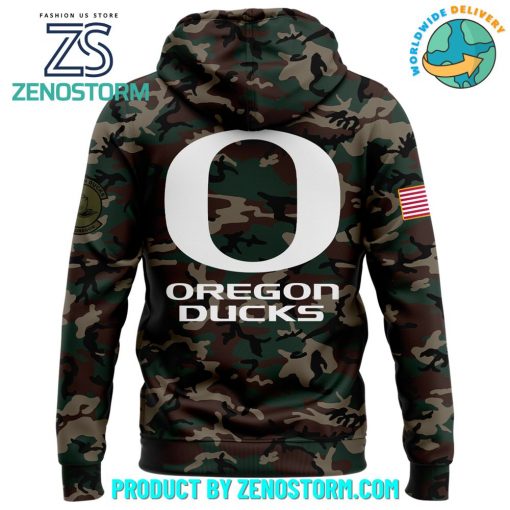 Oregon Ducks NCAA Veteran Camo Hoodie 2024