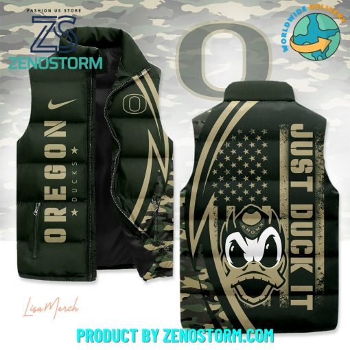 Oregon Ducks Salute To Service Army Sleeveless Puffer Down Vest