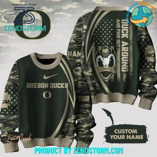 Oregon Ducks Salute To Service Army Sweater