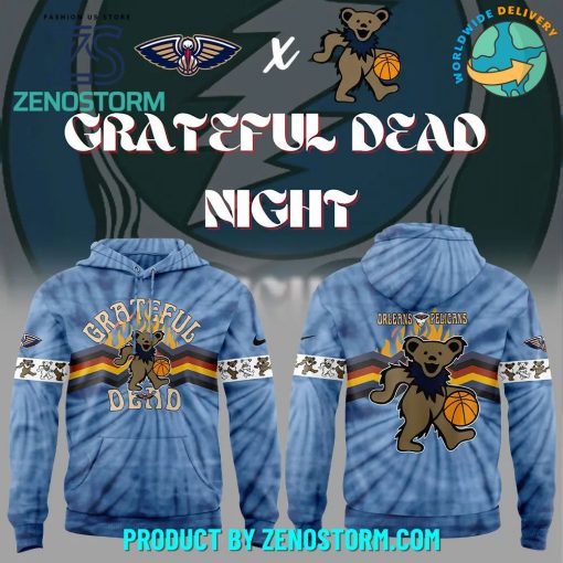 Orleans Pelicans x Grateful Dead Night Nike Hoodie, Pants, Cap