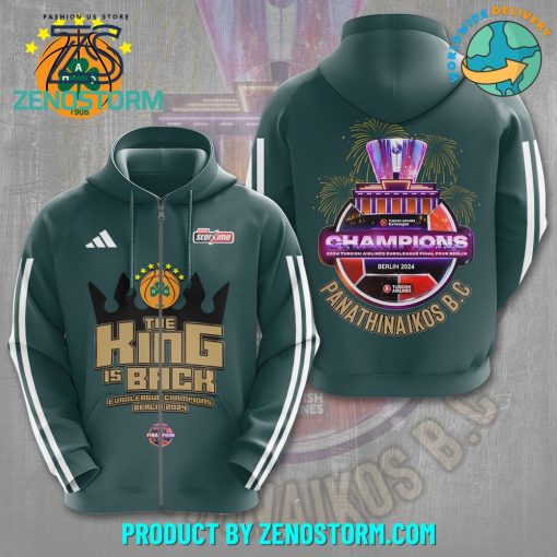 Panathinaikos BC The King Is Back Champions 2024 Hoodie