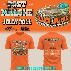 Post Malone With Jelly Roll Merch Tour 2025 Orange Shirt