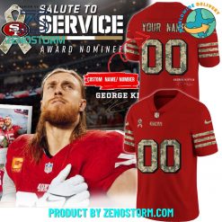 San Francisco 49ers 2024 Salute To Service Featuring George Kittle’s Football Jersey