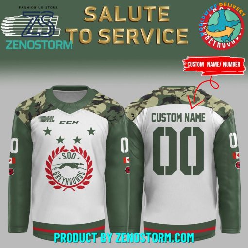 Soo Greyhounds CHL Remembrance Day Personalized Hockey Jersey