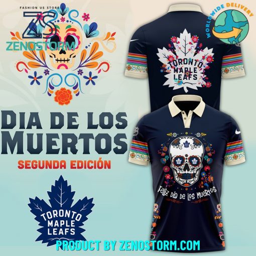 Toronto Maple Leafs 2024 NHL Dia De Los Muertos Premium Polo Shirt