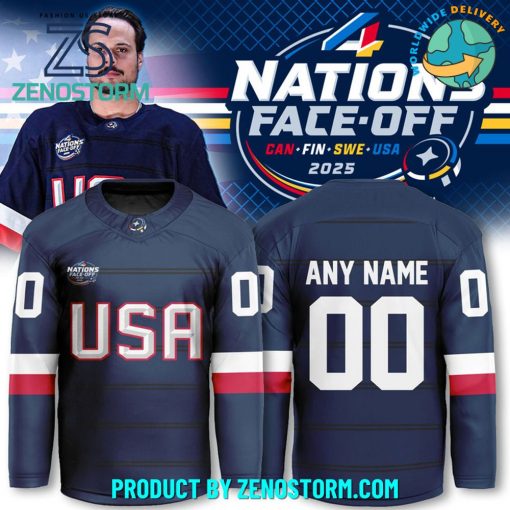 USA Hockey Home 4 Nations Face-Off 2025 Hockey Jersey