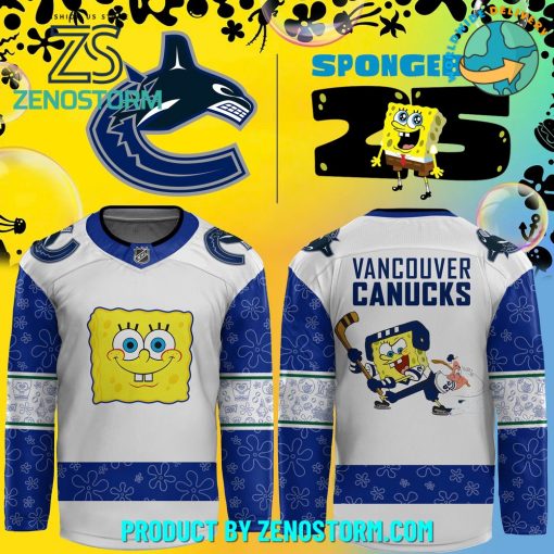 Vancouver Canucks x Spongebob 25th Anniversary Hockey Jersey