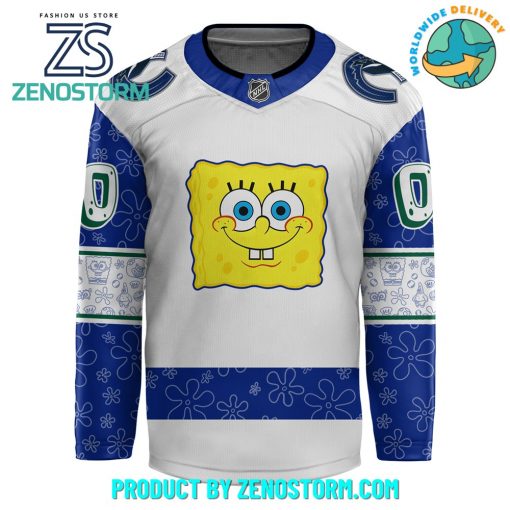 Vancouver Canucks x Spongebob 25th Anniversary Hockey Jersey