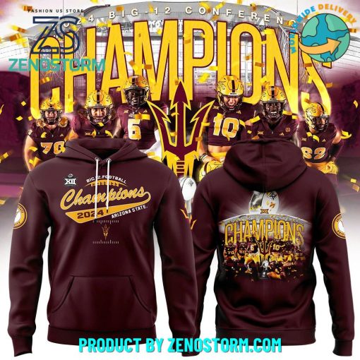 Arizona State Sun Devils 2024 Big 12 Football Conference Champs Hoodie