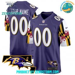 Baltimore Ravens Maryland Flag Game Football Jersey