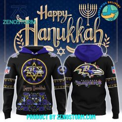 Baltimore Ravens NFL Happy Hanukkah Holiday New Hoodie