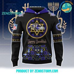 Baltimore Ravens NFL Happy Hanukkah Holiday New Hoodie