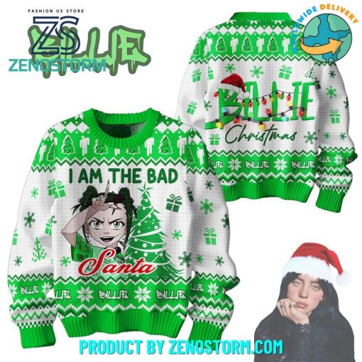 Billie Eilish I Am The Bad Santa Ugly Christmas Sweater