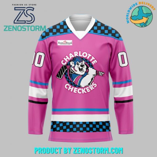 Charlotte Checkers Neon Night Hockey Jersey 2024