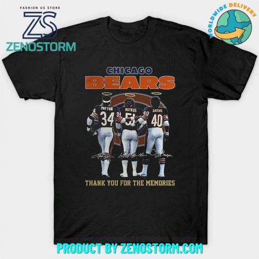 Chicago Bears Payton And Butkus And Sayers Thank You For The Memories T-shirt