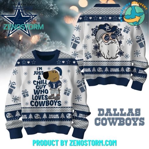 Dallas Cowboys Just A Chill Guy Christmas 2024 Sweater