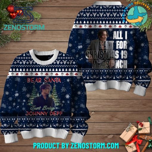 Dear Santa Just Bring Johnny Depp Ugly Christmas Sweater