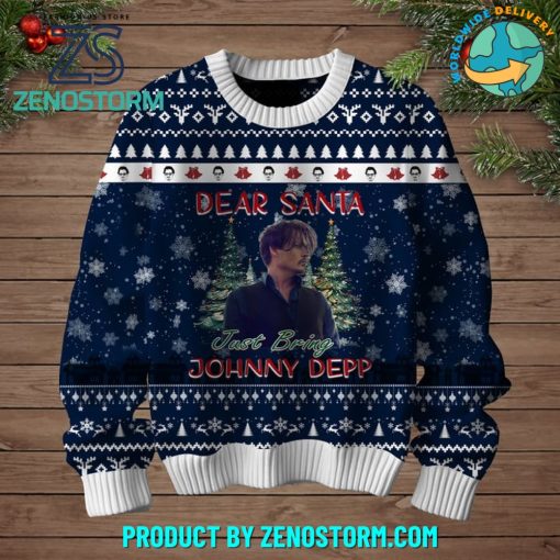 Dear Santa Just Bring Johnny Depp Ugly Christmas Sweater