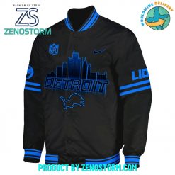 Detroit Lions Back In Black NFL Baseball Jacket 2024