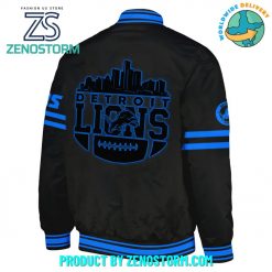 Detroit Lions Back In Black NFL Baseball Jacket 2024