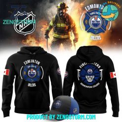 Edmonton Oilers x 2025 Firefighter Appreciation Night Hoodie, Cap