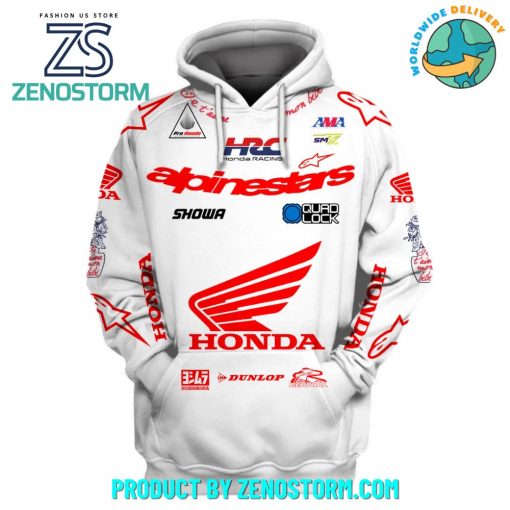 Honda Motocross Limited Edition Personalized White Hoodie, Zip Hoodie, Sweatshirt