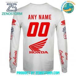 Honda Motocross Limited Edition Personalized White Hoodie Zip Hoodie Sweatshirt