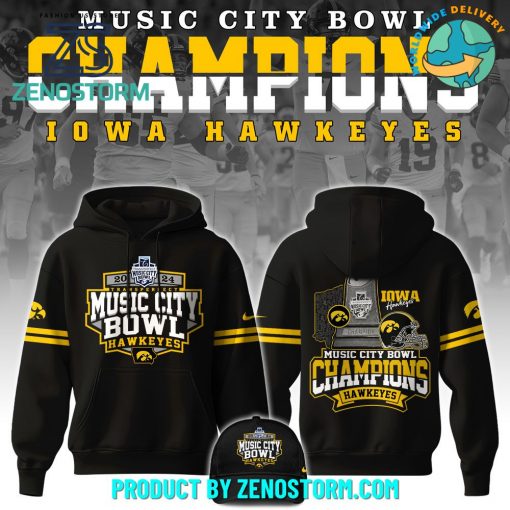 Iowa Hawkeyes NCAA Music City Bowl Champions Hoodie Set