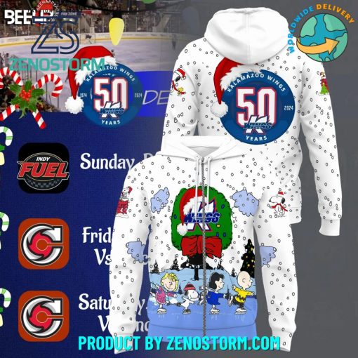 Kalamazoo Wings Highlights Peanuts A Christmas Clebration Night Hoodie, Zip Hoodie, Sweatshirt