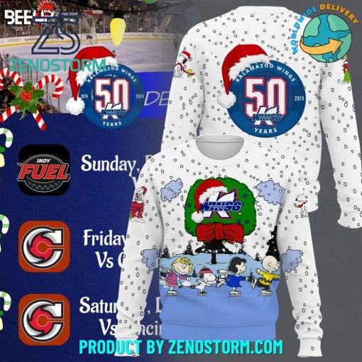 Kalamazoo Wings Highlights Peanuts A Christmas Clebration Night Hoodie, Zip Hoodie, Sweatshirt