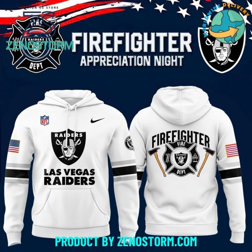 Las Vegas Raiders x 2024 Firefighter Appreciation White Hoodie