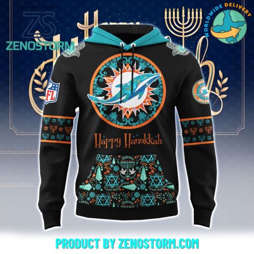 Miami Dolphins NFL Happy Hanukkah Holiday New Hoodie