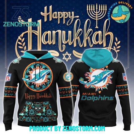 Miami Dolphins NFL Happy Hanukkah Holiday New Hoodie