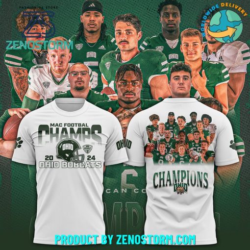 Ohio Bobcats football MAC Champions 2024 White Shirt