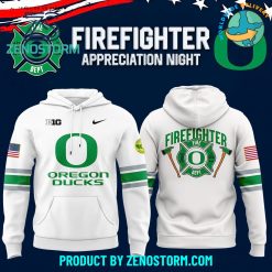 Oregon Ducks x 2024 Firefighter Appreciation White Hoodie