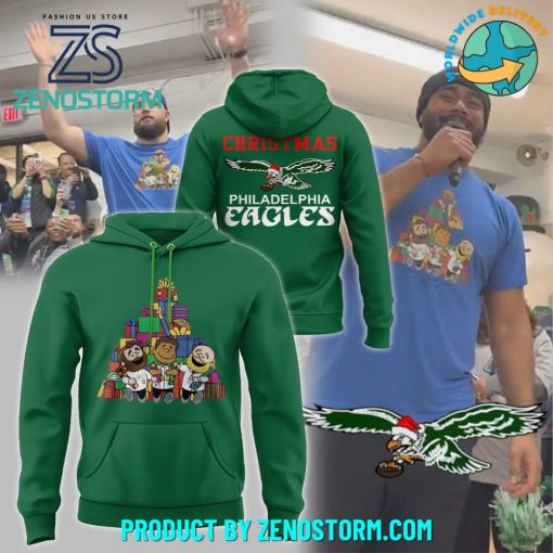 Philadelphia Eagles 2024 Christmas Green Hoodie