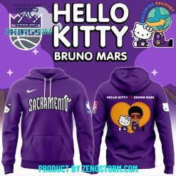 Sacramento Kings 2024 NBA Bruno Mars and Hello Kitty Hoodie