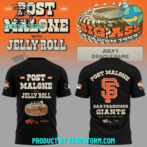 San Francisco Giants x Post Malone Big Ass Stadium Tour 2025 Shirt