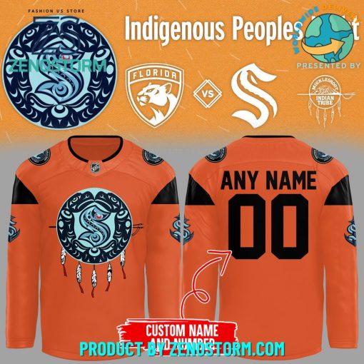 Seattle Kraken Indigenous Peoples Night Customized Hockey Jersey