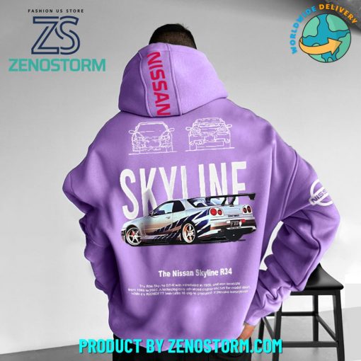 Skyline Oversized Car Graphic Unisex Hoodie