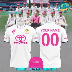 Australia National Cricket Pink Test Personalized Polo Shirt