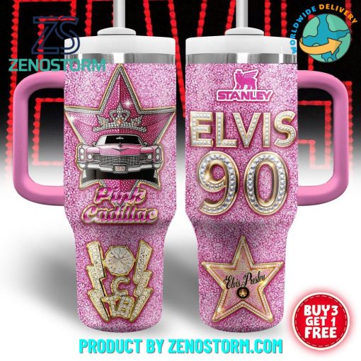 Elvis Presley 90th Anniversary Pink Cadillac Stanley Tumbler