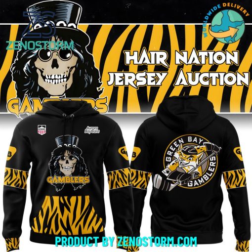 Green Bay Gamblers Hair Nation Jersey Auction 2025 Hoodie