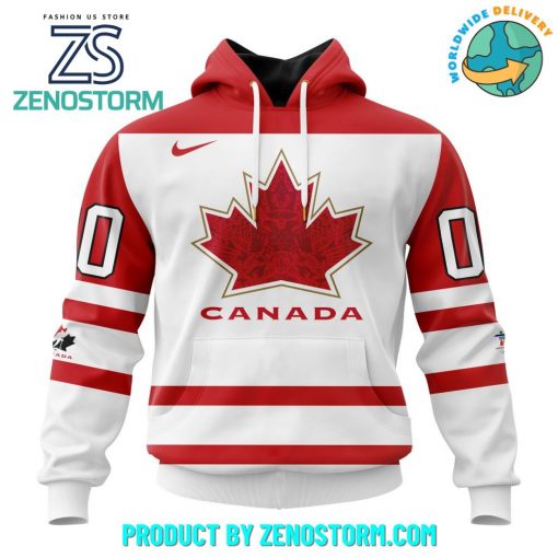 Hockey Canada Personalized White Design Hoodie