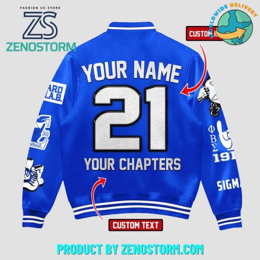 Phi Beta Sigma 2025 Personalized Baseball Jacket