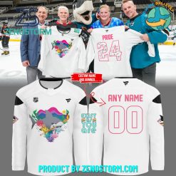 San Jose Sharks Fanatics Pride Night Personalized Hockey Jersey