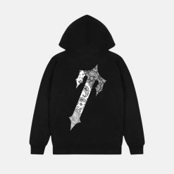 Trapstar Decoded Paisley Monochrome Edition Hoodie – Black