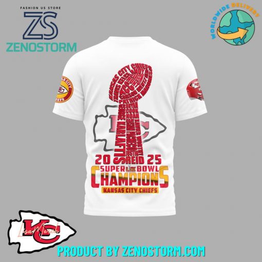 Kansas City Chiefs Football Champions Super Bowl 2025 White Shirt