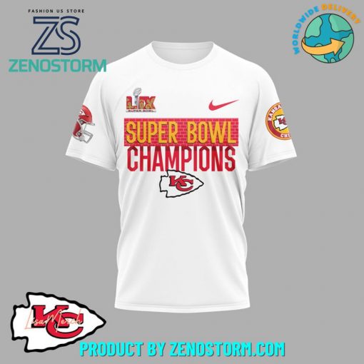 Kansas City Chiefs Football Champions Super Bowl 2025 White Shirt
